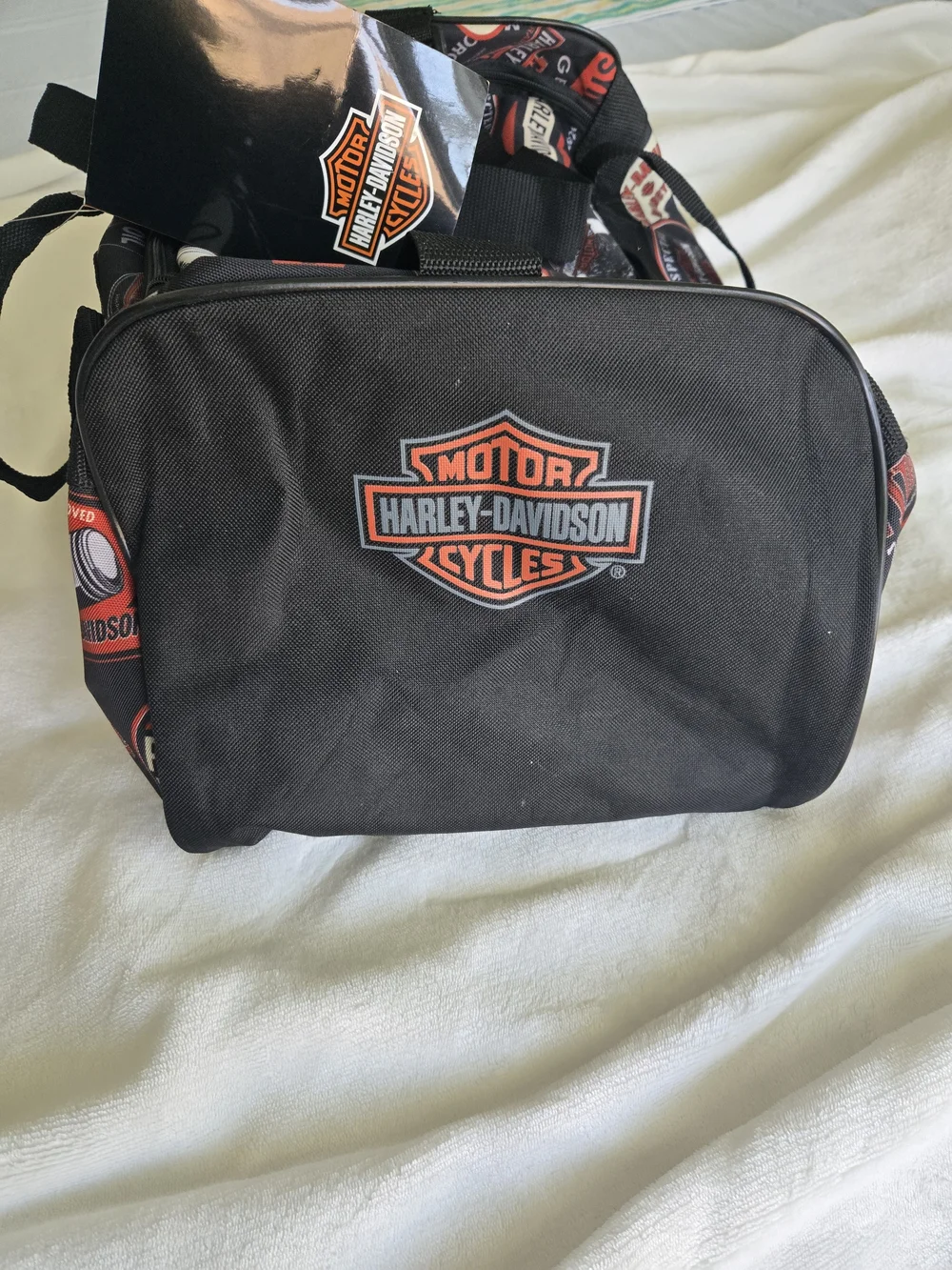 Harley-Davidson Black & Orange Duffel Bag
